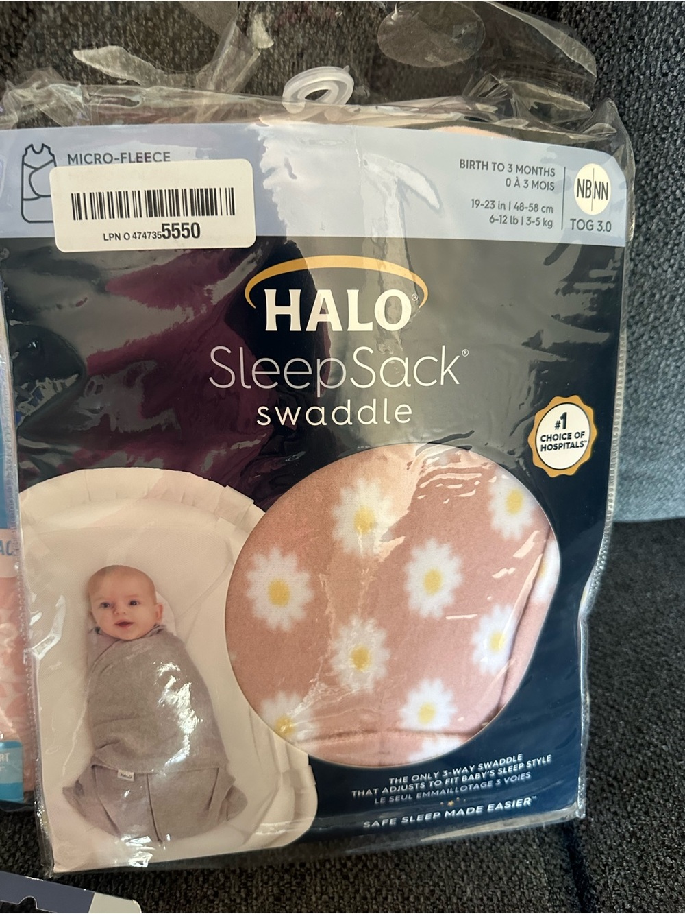 Halo SleepSack Swaddle - Pink with White & Yellow Daisie, blankets,pacifiers